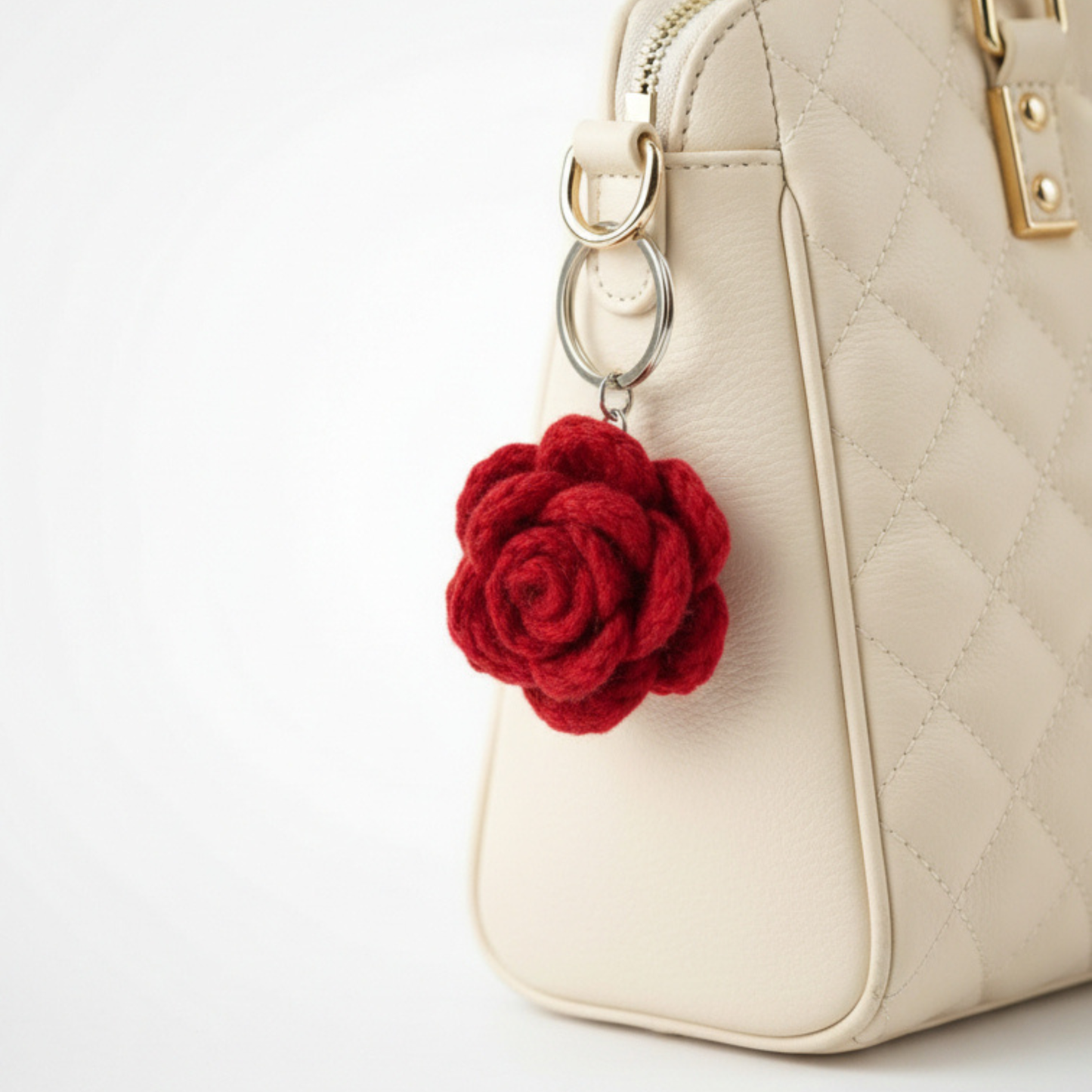 Woolen Rose Keychain 🌹